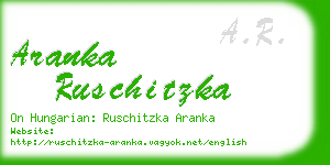 aranka ruschitzka business card